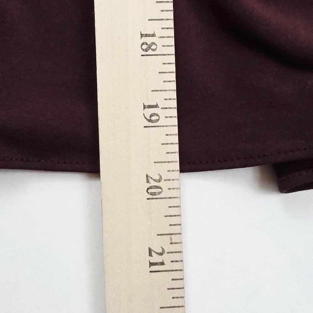 Michael Michael Kors Dress Womens S Burgundy Ruffle Belted Long‎ Sleeve Casual